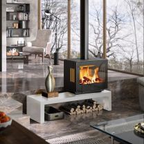 Hergom Glance Widescreen Wall Hung Standing  Wood Burning Eco Design Stove 