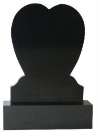 Flame 20 Contemporary Heart Headstone + Base