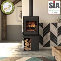 Dik Geurts Modiva 5 Corner Log Store Wood Burning Stove