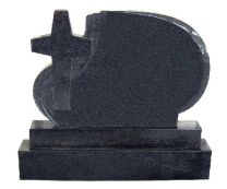 Flame 11 Modern Tulip Cross Headstone + Sub Base + Base