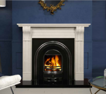 The Dublin Corbell Marble Fireplace Sorrento White
