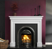 The Celeste Marble Fireplace Surround Polished Polar White