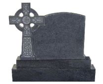 Flame 17 Irish Celtic Curve Top Headstone + Sub Base + Base