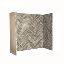 Gallery Ceramic Grey Herringbone Stove & Fireplace Chamber