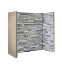 Gallery Staggered Grey White Slate Stove & Fireplace Chamber