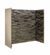 Gallery Staggered Charcoal Black Slate Stove & Fireplace Chamber