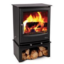 Mazona Newport  Eco 7kW Multifuel Woodburning Stove, With Log Store, Freestanding, Eco Design Approved, Defra Approved