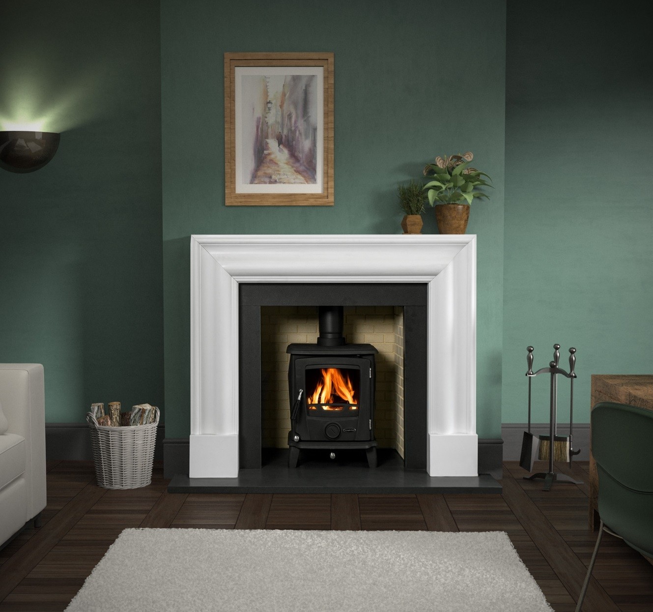 Honed Polar White Marble Fireplaces