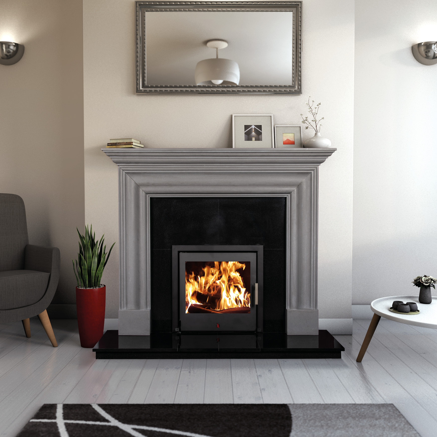 Grey Marble Fireplaces